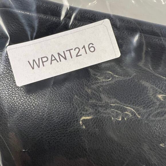 7 for All Mankind Vegan Faux Leather Ankle Pants Side Zip Cross Waist Size L - Picture 12 of 12